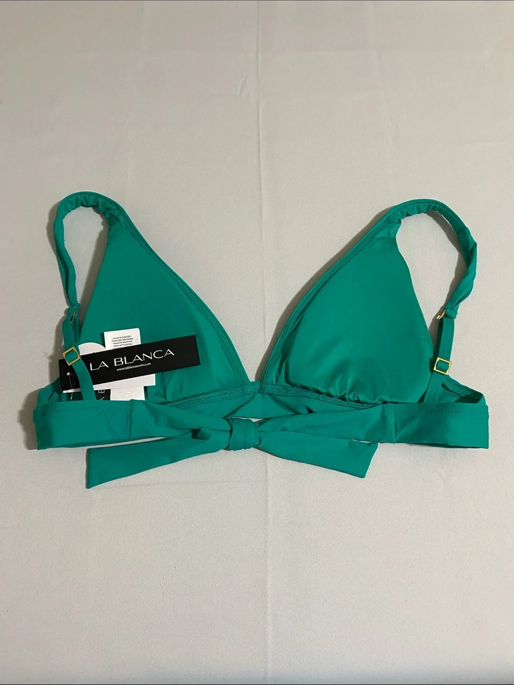 LA BLANCA Solid Green Bikini Top Women's Size 8
